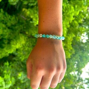 Blue and green crystal bracelet